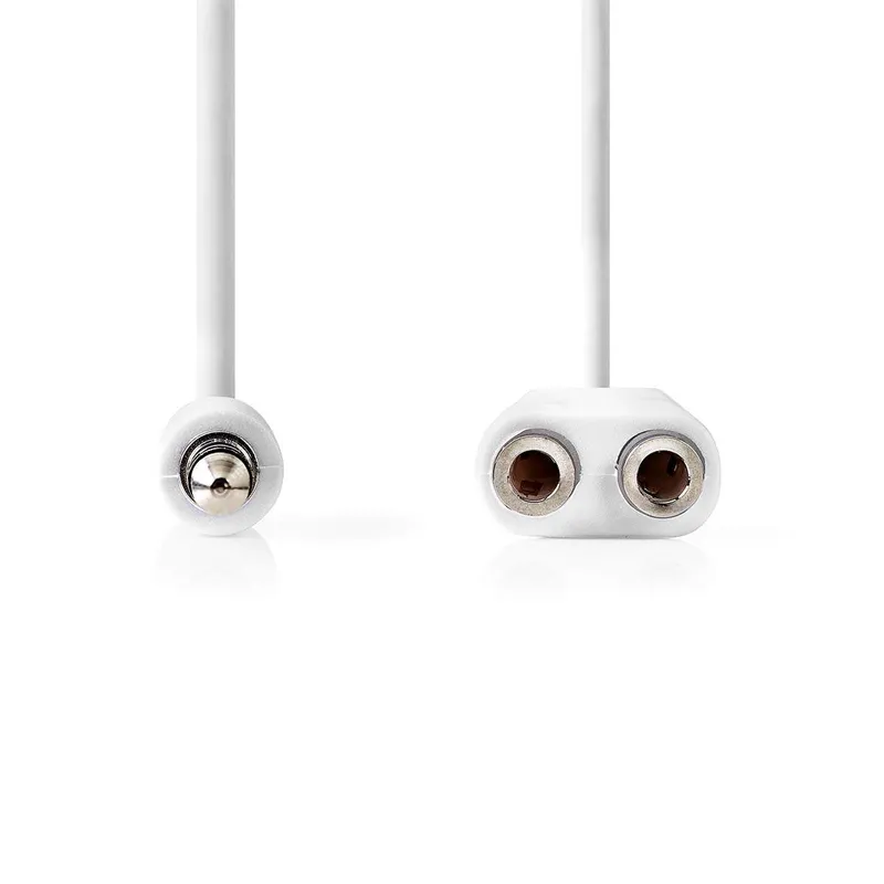 Bild 2 för Nedis Stereoljudkabel | 3.5 mm Hane | 2x 3.5 mm, Hona | Nickelplaterad | 0.20 m | Rund | Vit | Kuvert