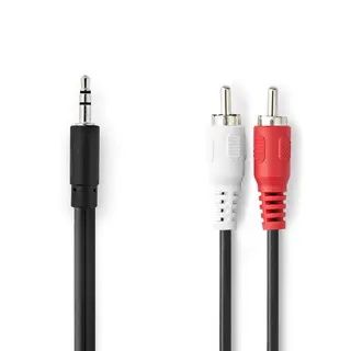 Produktfoto för Nedis Stereoljudkabel | 3.5 mm Hane | 2x RCA Hane | Nickelplaterad | 3.00 m | Rund | Svart | Låda