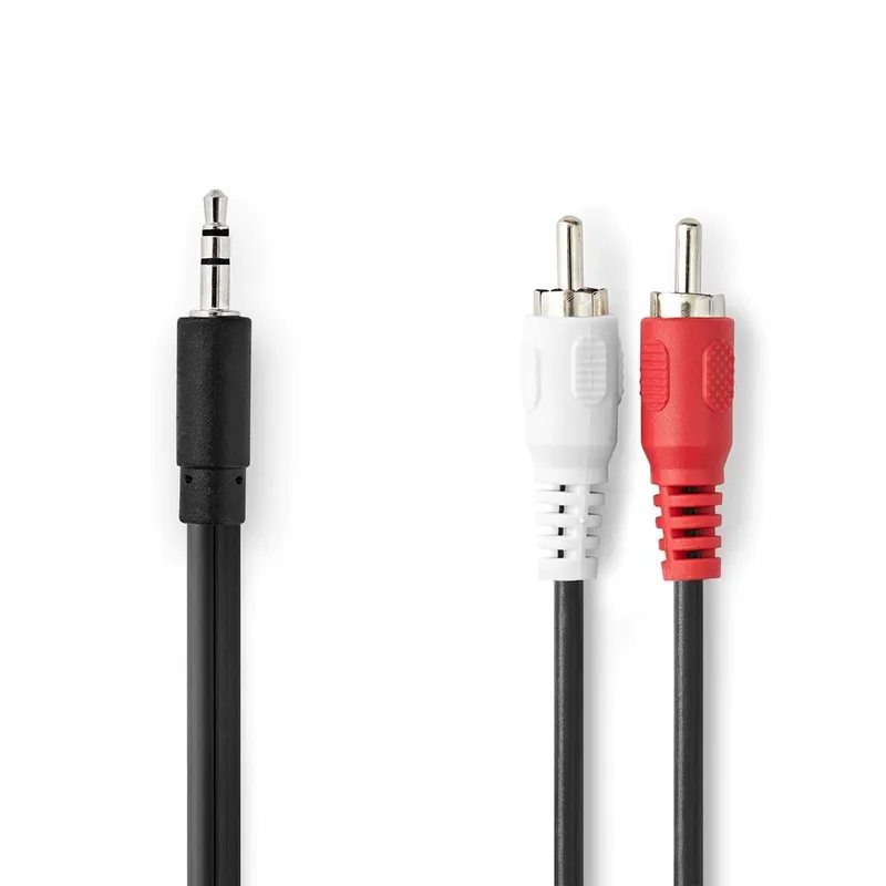 Bild 1 för Nedis Stereoljudkabel | 3.5 mm Hane | 2x RCA Hane | Nickelplaterad | 3.00 m | Rund | Svart | Låda