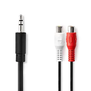 Produktfoto för Nedis Stereoljudkabel | 3.5 mm Hane | 2x RCA Hona | Nickelplaterad | 0.20 m | Rund | Låda