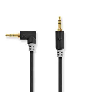 Produktfoto för Nedis Stereoljudkabel | 3.5 mm Hane | 3.5 mm Hane | Guldplaterad | 1.00 m | Rund | Antracit | Låda