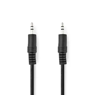 Produktfoto för Nedis Stereoljudkabel | 3.5 mm Hane | 3.5 mm Hane | Nickelplaterad | 0.50 m | Rund | Svart | Blister