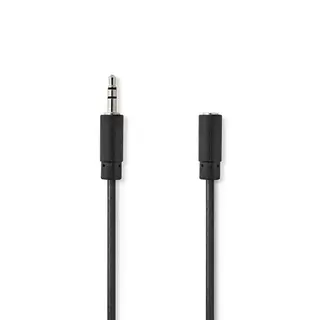 Produktfoto för Nedis Stereoljudkabel | 3.5 mm Hane | 3.5 mm Hona | Nickelplaterad | 10.0 m | Rund | Svart | Label