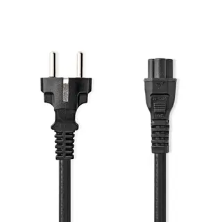 Produktfoto för Nedis Strömkabel EU hane till IEC-320-C5, jordad, 2m - svart