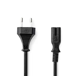 Produktfoto för Nedis Strömkabel EU hane till IEC-320-C7, 3m - Svart