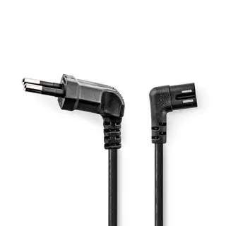 Produktfoto för Nedis Strömkabel EU hane till IEC-320-C7, vinklad vänster, 2m - svart