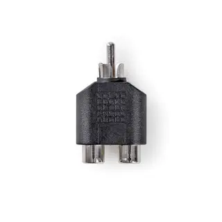 Produktfoto för Nedis subwoofer Adapter | RCA Hane | 2x RCA Hona | Nickelplaterad | Rak | ABS | Svart | 1 st. | Låda