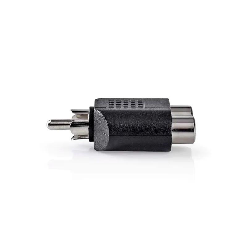 Bild 2 för Nedis subwoofer Adapter | RCA Hane | 2x RCA Hona | Nickelplaterad | Rak | ABS | Svart | 1 st. | Låda