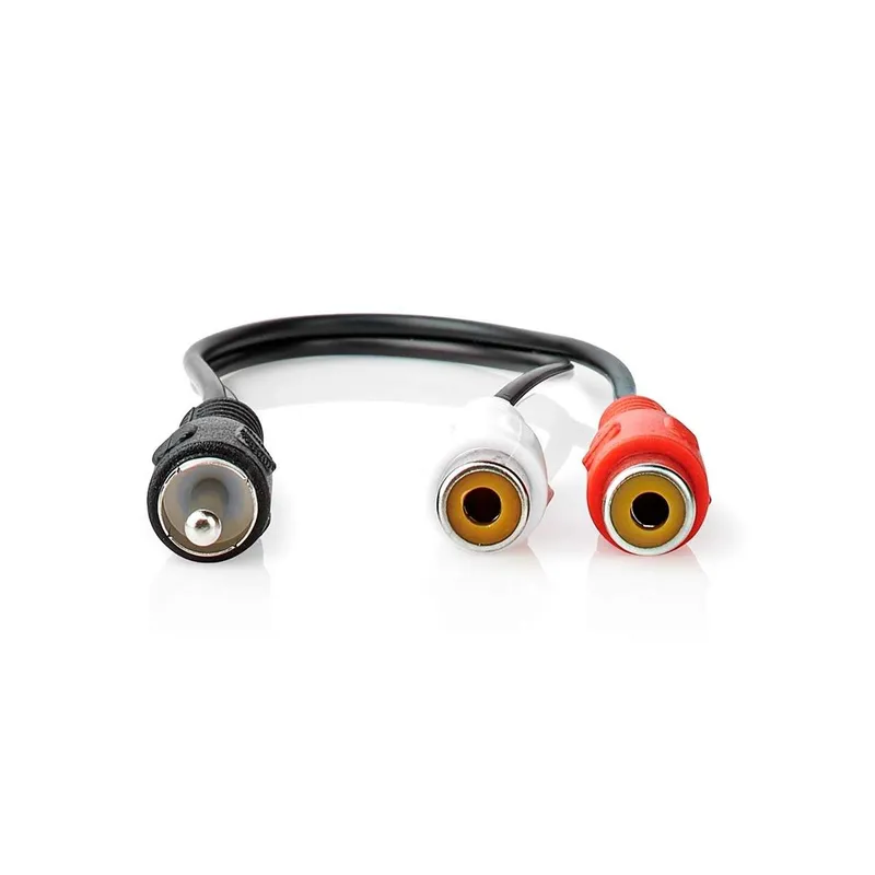 Bild 2 för Nedis subwoofer Kabel | RCA Hane | 2x RCA Hona | Nickelplaterad | 0.20 m | Rund | 5.0 x 2.5 mm | Svart | Låda