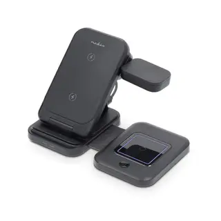 Produktfoto för Nedis Trådlös laddningsstation, 3-i-1, 15 W, för Smartphone, Smartklocka och TWS in-ear hörlurar
