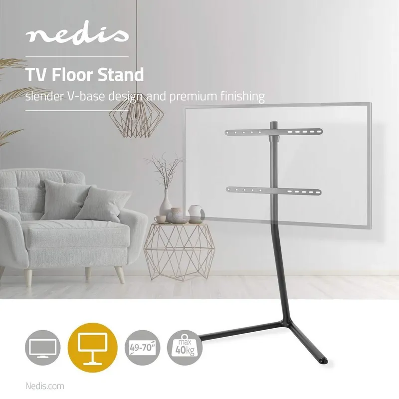 Bild 2 för Nedis Tv Floorstand V-fot Construct 49-70" 40kg Black