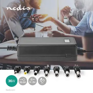 Produktfoto för Nedis Universal Strömadapter 36W, 1,8m - Svart