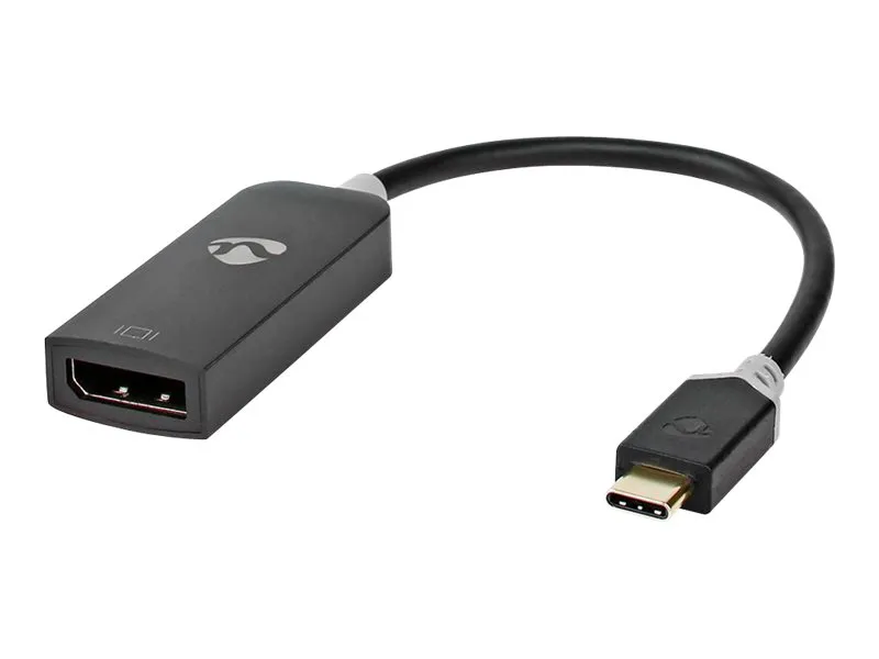 Alternativ bild 0 för Nedis USB-C 3.2 till DisplayPort Adapter, Guldplaterad, 0.2m - Svart