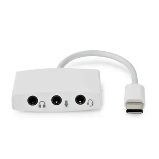 Produktfoto för Nedis USB-C Adapter USB 2.0, USB-C™ Hane, 3.5mm Hona, 0.10m, rund - Vit