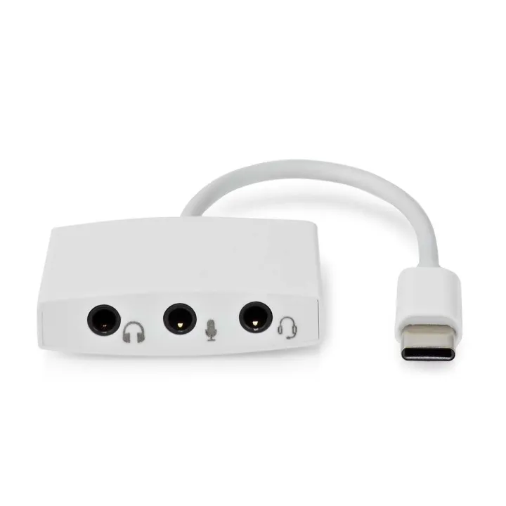 Alternativ bild 0 för Nedis USB-C Adapter USB 2.0, USB-C™ Hane, 3.5mm Hona, 0.10m, rund - Vit