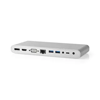 Produktfoto för Nedis USB-C dockningsstation DisplayPort / HDMI / RJ45 / 3,5 mm / USB-C / USB-A