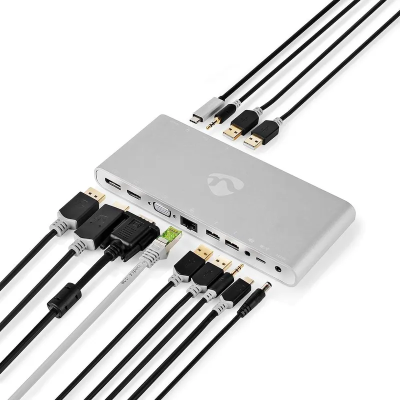 Bild 2 för Nedis USB-C dockningsstation DisplayPort / HDMI / RJ45 / 3,5 mm / USB-C / USB-A