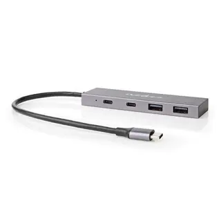 Produktfoto för Nedis USB-C Hub, 2x USB-C / 2x USB-A, 10 Gbps - Grå