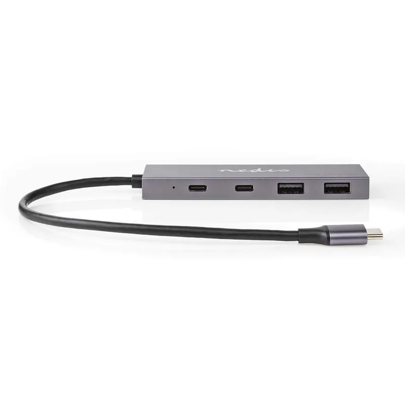 Bild 2 för Nedis USB-C Hub, 2x USB-C / 2x USB-A, 10 Gbps - Grå