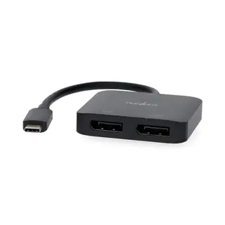 Produktfoto för Nedis USB-C till 2x Displayport hona adapter, 4K@60Hz, 0.20 m