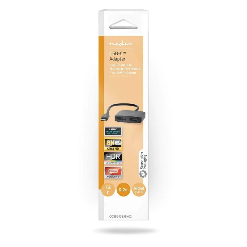 Bild 2 för Nedis USB-C till DisplayPort / HDMI honadapter, 8K@30Hz, 0,2m