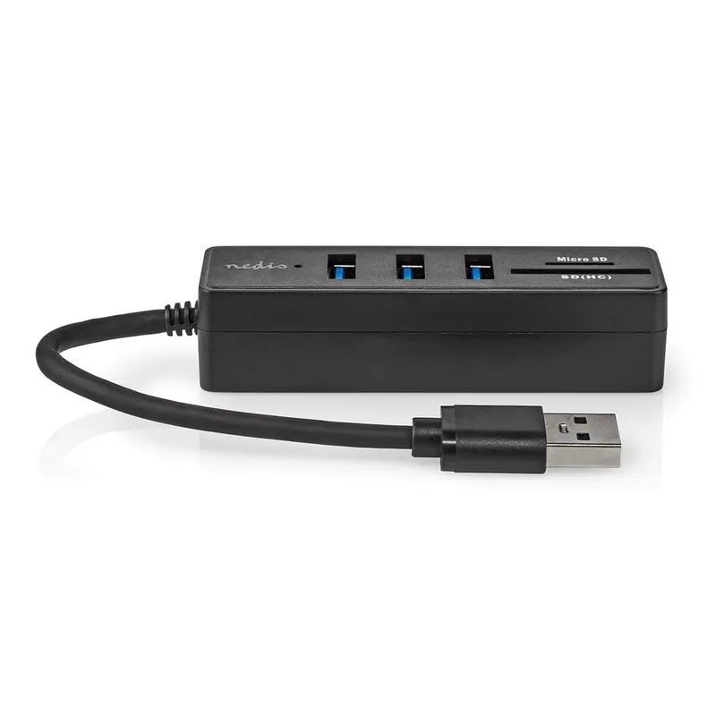 Bild 2 för Nedis USB Hub, 3x USB-A / 1x SD / 1x MicroSD, 5Gbps - Svart