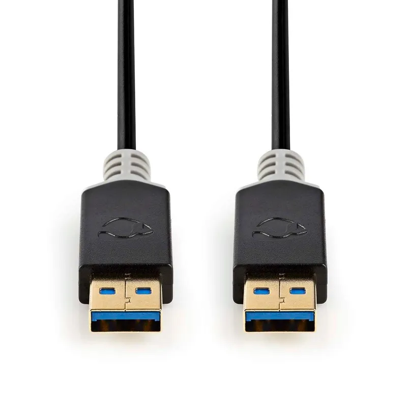 Bild 2 för Nedis USB-kabel | USB 3.2 Gen 1 | USB-A Hane | USB-A Hane | 5 Gbps | Guldplaterad | 2.00 m | Rund | PVC | Antracit | Låda