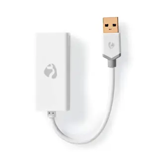 Produktfoto för Nedis USB-nätverksadapter, USB-A hane till RJ45 hona, 1 Gbps, 0,2 m - Vit