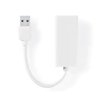 Produktfoto för Nedis USB-nätverksadapter, USB-A till RJ45 hona, 1 Gbps, 0,2 m - Vit