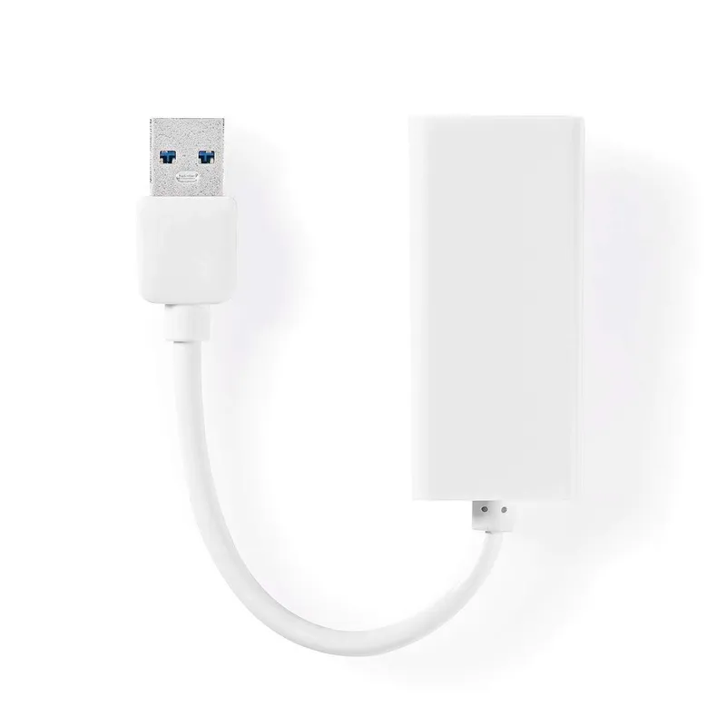 Bild 1 för Nedis USB-nätverksadapter, USB-A till RJ45 hona, 1 Gbps, 0,2 m - Vit