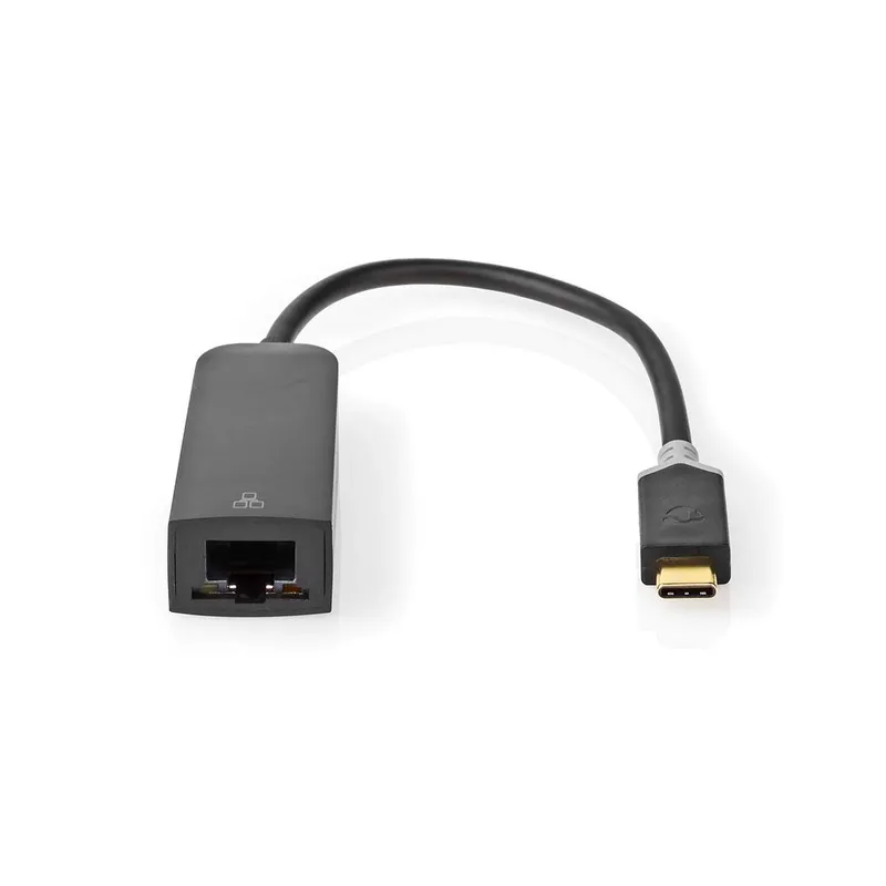 Bild 2 för Nedis USB-nätverksadapter, USB-C till RJ45 hona, 1000 Mbps, 0,2 m - Svart