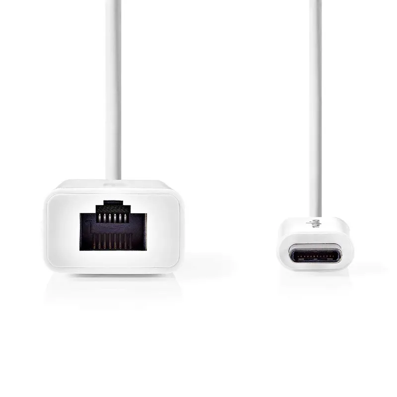 Bild 2 för Nedis USB-nätverksadapter, USB-C till RJ45 hona, 1000 Mbps, 0,2 m - Vit