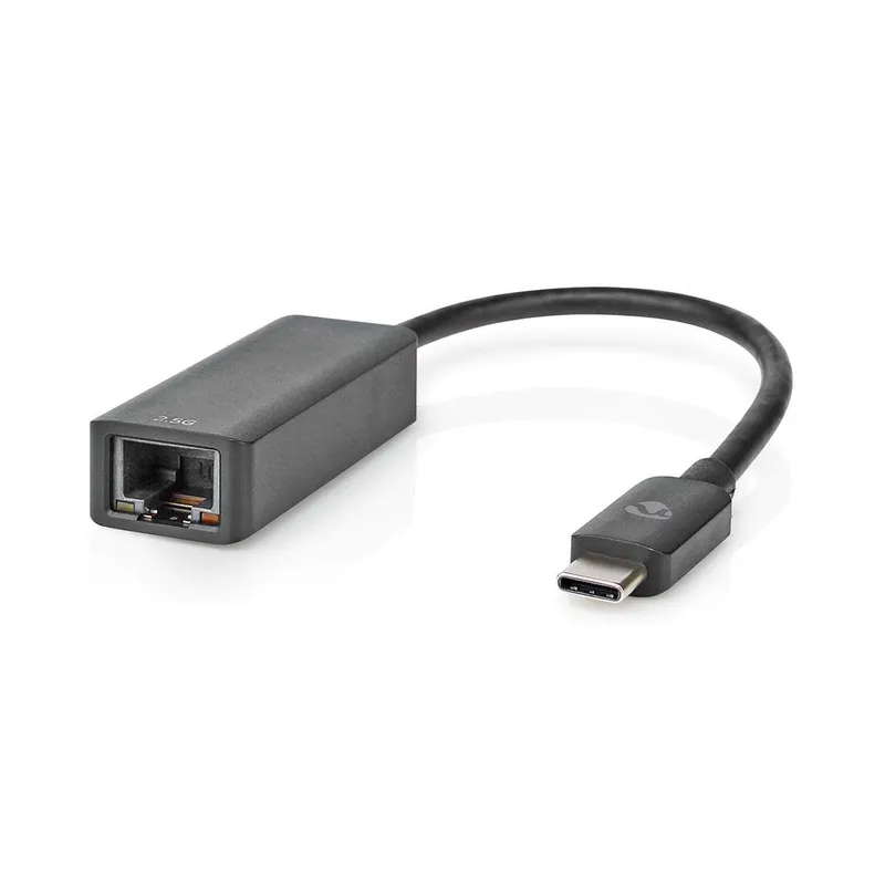 Bild 1 för Nedis USB-nätverksadapter, USB-C till RJ45 hona, 2,5 Gbps, 0,2 m - Svart