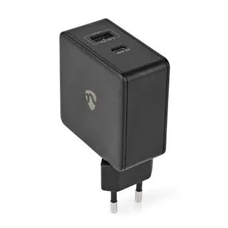 Produktfoto för Nedis Väggladdare, 57W, PD, Snabbladdning, USB-C, USB-A - Svart