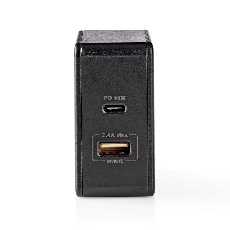 Bild 2 för Nedis Väggladdare, 57W, PD, Snabbladdning, USB-C, USB-A - Svart