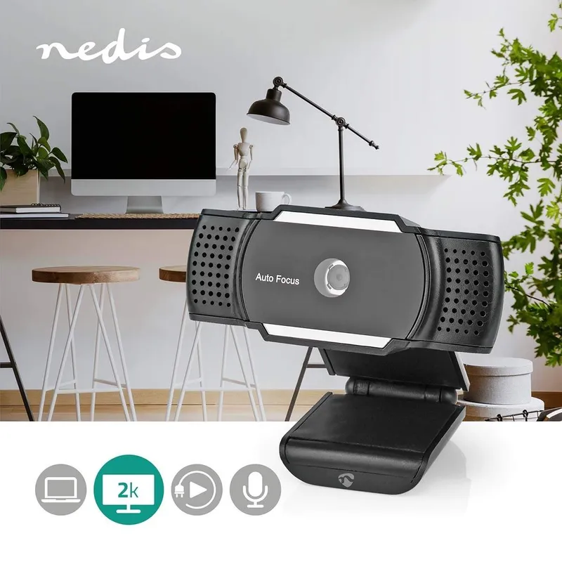 Bild 2 för Nedis Webbkamera 2K@30fps med inbyggd mikrofon