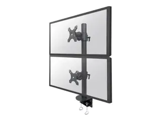 Produktfoto för Neomounts FPMA-D960DVPLUS - Monteringssats - för 2 LCD-bildskärmar - stål - svart - skärmstorlek: 17-49 - klämma, monterbar, disk-monteringsbar