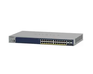 Produktfoto för NETGEAR Smart GS728TP - Switch - L3 Lite - smart - 16 x 10/100/1000 (PoE) + 8 x 10/100/1000 (PoE+) + 4 x SFP - rackmonterbar - PoE+ (192 W)