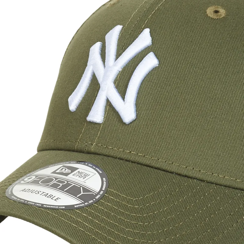 Bild 4 för New Era - MLB Grön adjustable Keps - New York Yankees League Essential 9Forty Olive/White Adjustable @ Hatstore
