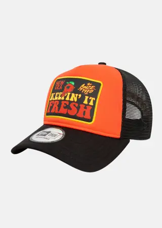 Produktfoto för New Era - Röd trucker Keps - Ne Patch Lava/Black A-Frame Trucker @ Hatstore