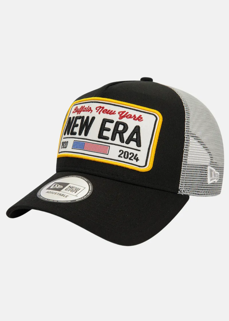 Bild 1 för New Era - Svart trucker Keps - New Era Black/Grey A-Frame Trucker @ Hatstore