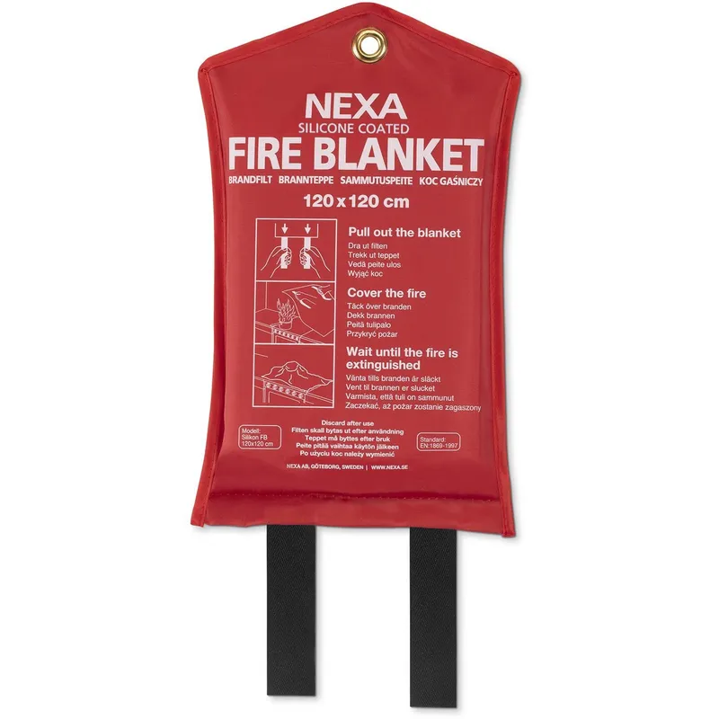 Bild 1 för NEXA Brandfilt Silikon 120x120cm Röd