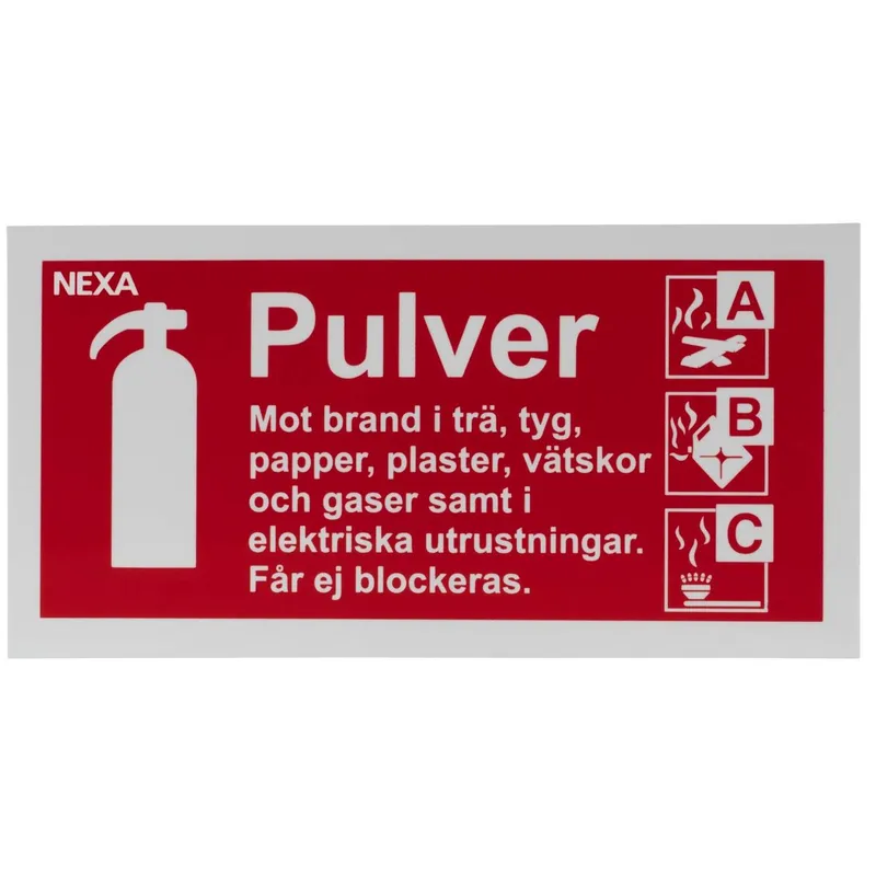 Bild 1 för NEXA Skylt Brandsläckare pulver 10x20cm