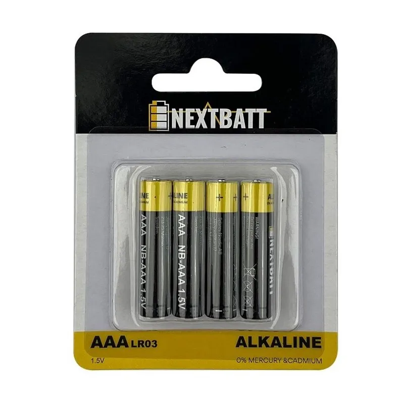 Alternativ bild 0 för NextBatt Batteri AAA/LR03, 1.5V, Alkaliskt - 4-pack
