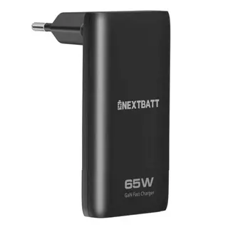 Produktfoto för NEXTBATT GaN Ultra Slim Laddare Vikbar 65W USB-C/USB-A - Svart