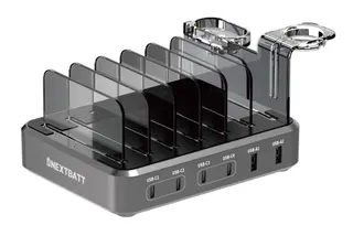 Produktfoto för NEXTBATT Laddningsstation med 6 portar, 120W – svart