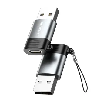 Produktfoto för NEXTBATT USB-C hona USB-A 2.0-adapter - Svart/Grå