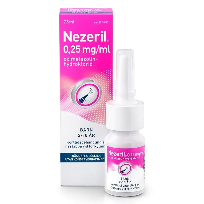Bild 1 för Nezeril, nässpray, lösning 0,25 mg/ml 7,5 ml - utan konserveringsmedel