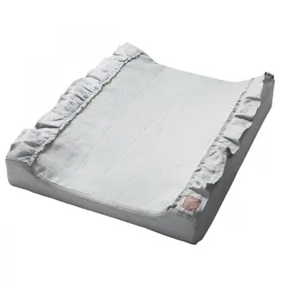 Produktfoto för NG Baby skötbädd linne med volang, light grey, Light grey volang