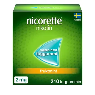 Produktfoto för Nicorette Fruktmint, medicinskt tuggummi 2 mg 210 st
